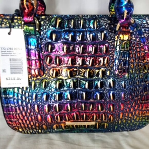NWT BRAHMIN SMALL ASHLEE TECHNICOLOR SHOULDER BAG-RAINBOW PRIDE METALLIC PURSE - Picture 2 of 10